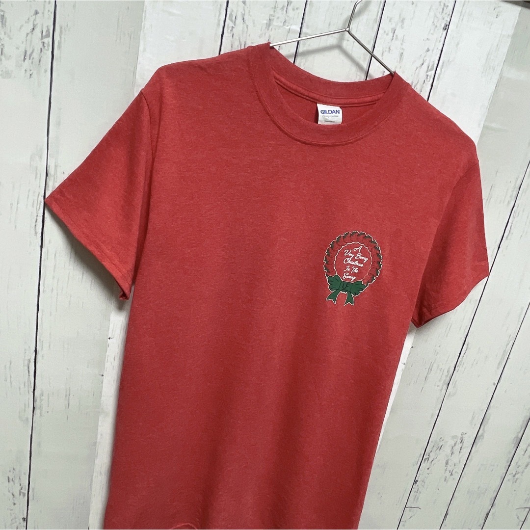 GILDAN(ギルタン)のUSA古着　GILDAN　Tシャツ　S　レッド　イチゴ　苺　ストロベリー　ロゴ メンズのトップス(Tシャツ/カットソー(半袖/袖なし))の商品写真