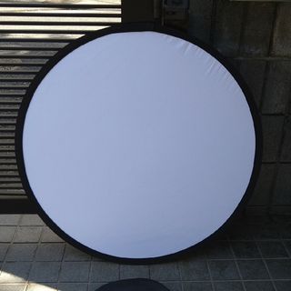 撮影用 両面レフ板80cm 収納時30cm ホワイト シルバー(その他)