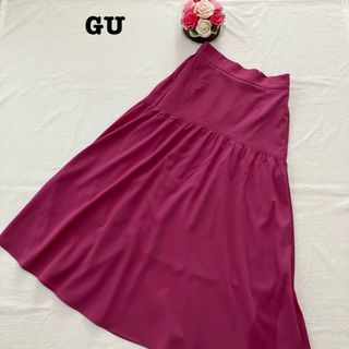 GU - GU ジーユー　 レディース　ロングスカート　フレア　紫　パープル　Mサイズ　