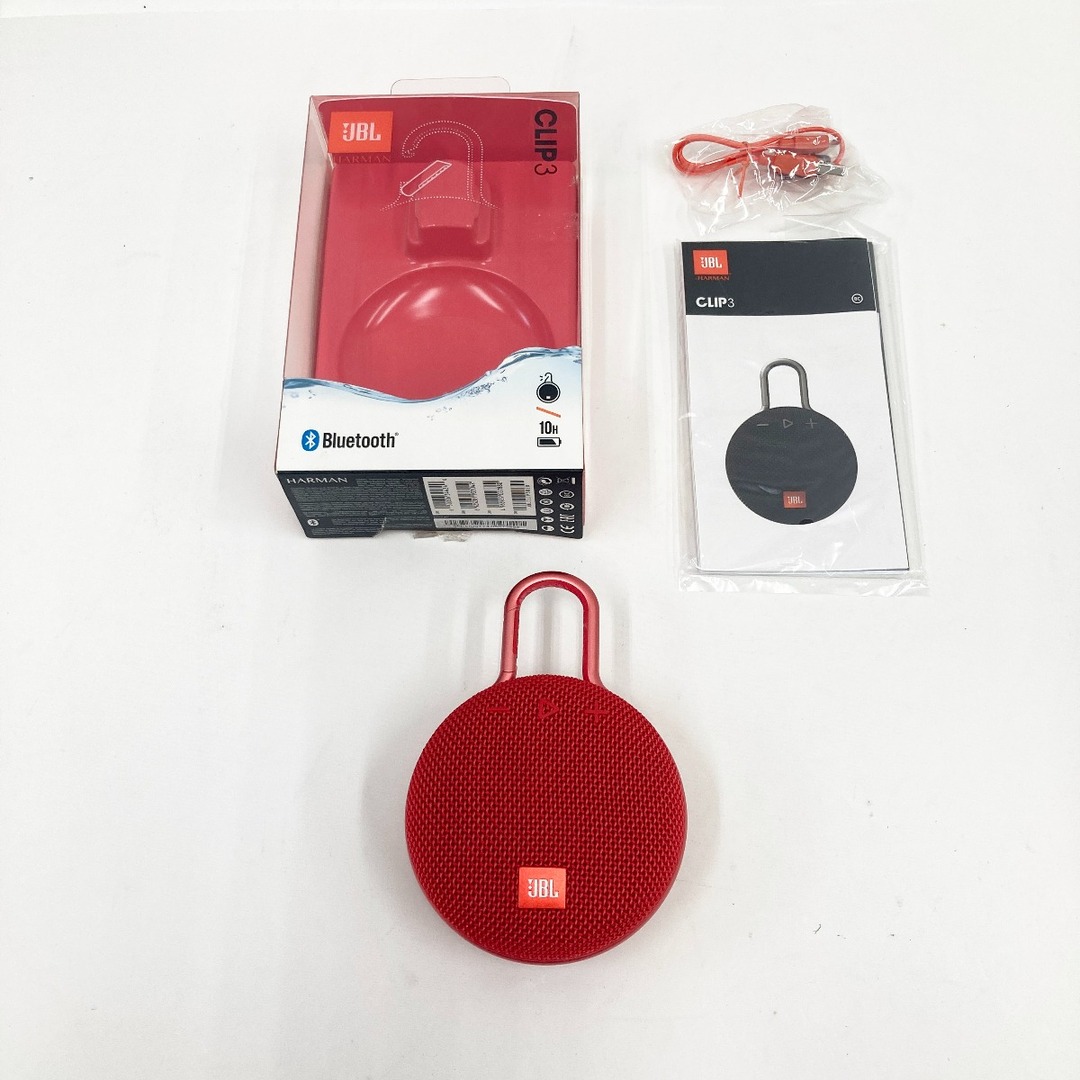 〇〇JBL ジェー・ビー・エル CLIP3 ワイヤレススピーカー JBLCLIP3RED スマホ/家電/カメラのオーディオ機器(スピーカー)の商品写真