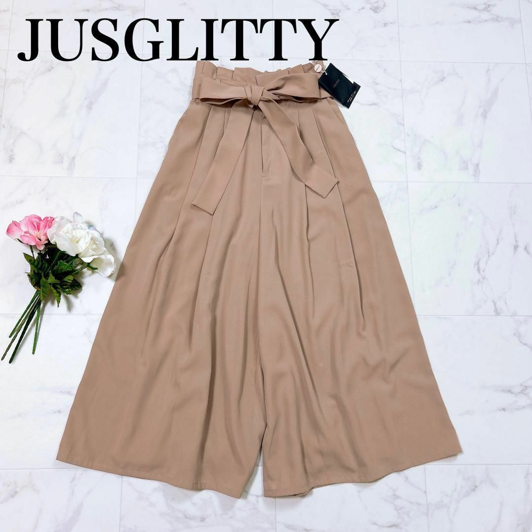 JUSGLITTY(ジャスグリッティー)の●【新品】JUSGLITTY ガウチョパンツ ワイド ゆったり くすみピンク レディースのパンツ(その他)の商品写真