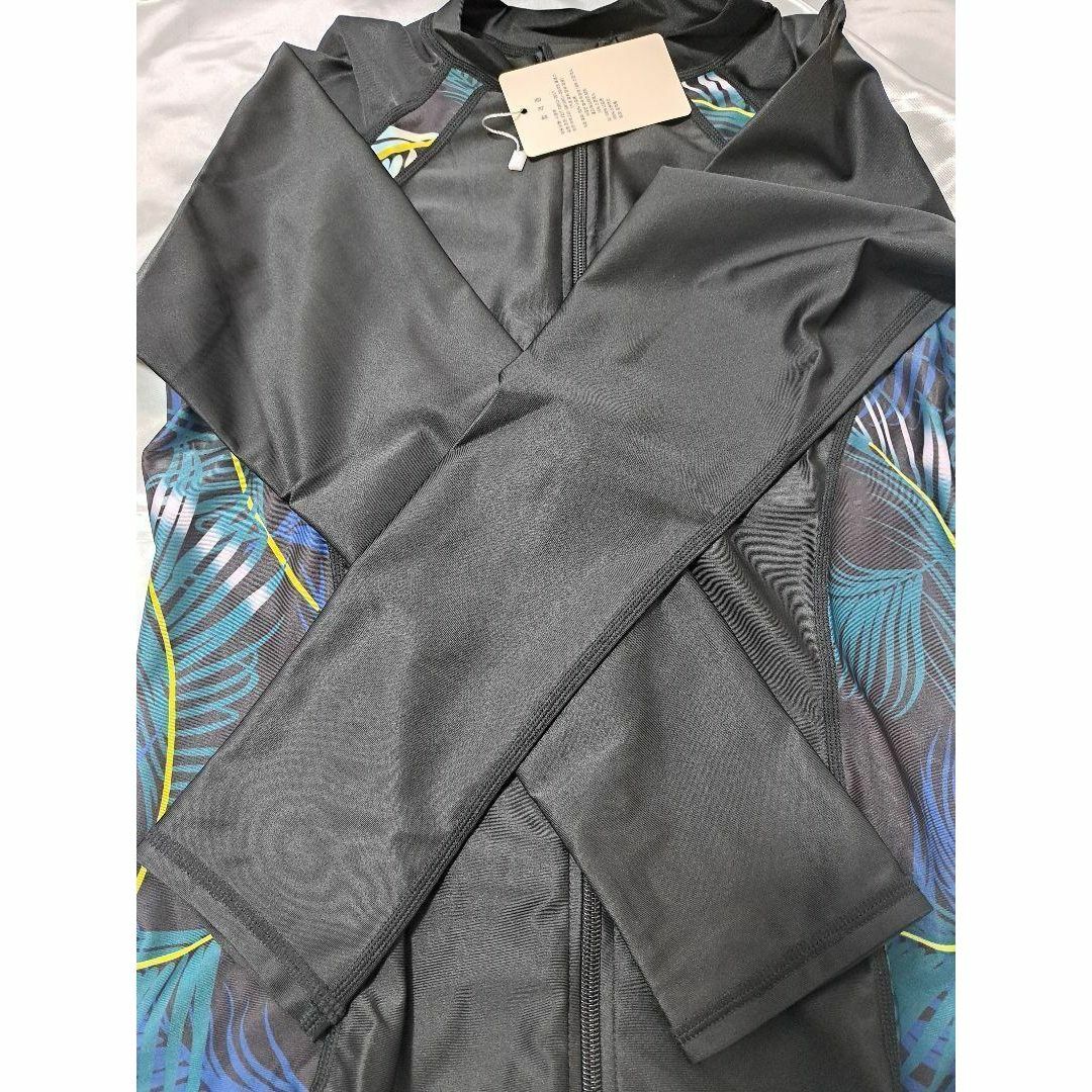 L セパレート ラッシュガード 3点セット レディース 黒 柄 ヨガ ジム 海 レディースの水着/浴衣(水着)の商品写真