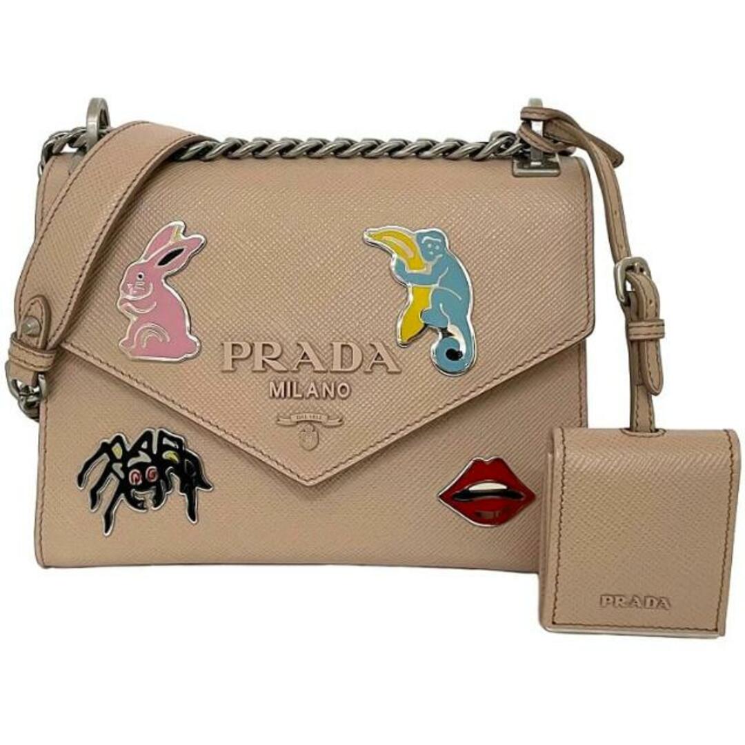 PRADA - プラダ チェーン ショルダーバッグ ベージュ 1BD127 美 PRADA - プラダ チェーン ショルダーバッグ ベージュ 1BD127 美