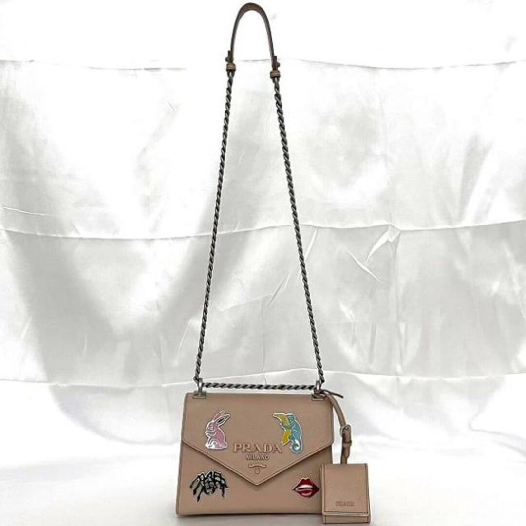 PRADA - プラダ チェーン ショルダーバッグ ベージュ 1BD127 美 PRADA - プラダ チェーン ショルダーバッグ ベージュ 1BD127 美