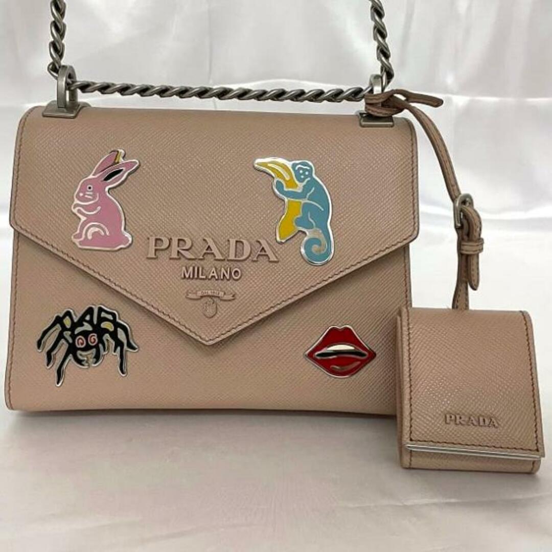 PRADA - プラダ チェーン ショルダーバッグ ベージュ 1BD127 美 PRADA - プラダ チェーン ショルダーバッグ ベージュ 1BD127 美