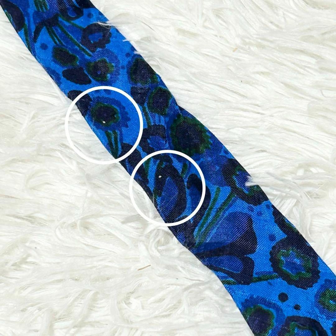 ネクタイ 花柄 大柄 ブルー 遊び心 Thai Silk メンズのファッション小物(ネクタイ)の商品写真
