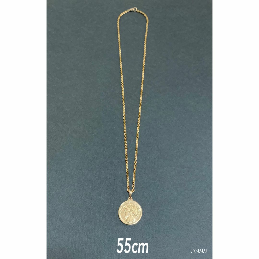 【ビッグコインネックレス ゴールド 2mm 55cm】ステンレス メンズのアクセサリー(ネックレス)の商品写真