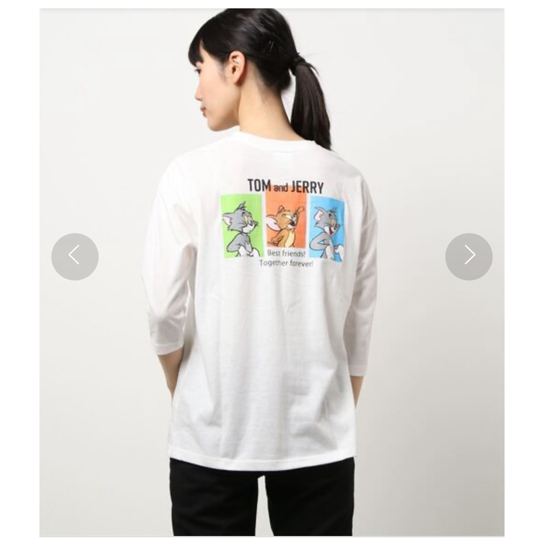 ヌーピー様　【Honeys】トムとジェリー７分袖Ｔ　M レディースのトップス(Tシャツ(長袖/七分))の商品写真