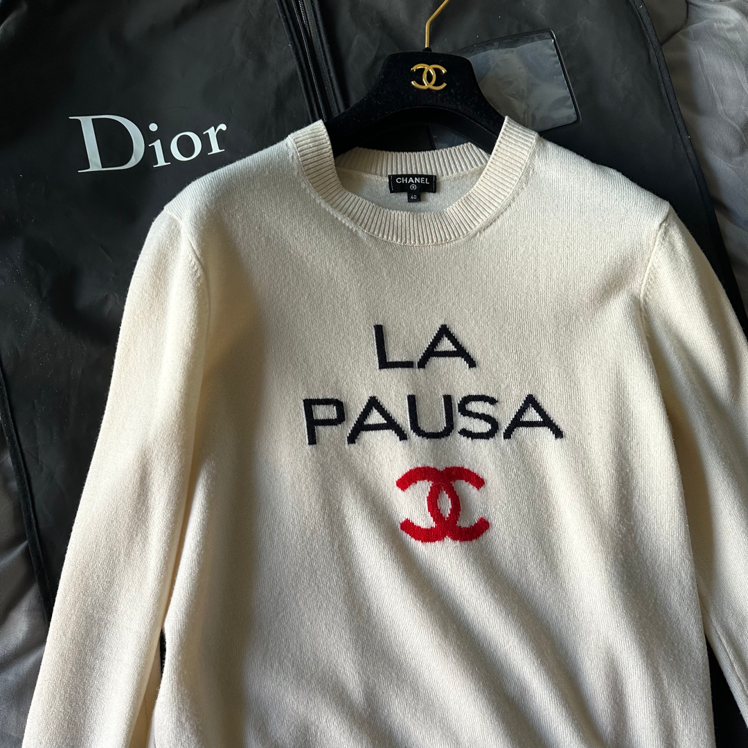 CHANEL(シャネル)のCHANEL 19AW LAPAUSA CASHMERE LOGO KNIT メンズのトップス(ニット/セーター)の商品写真