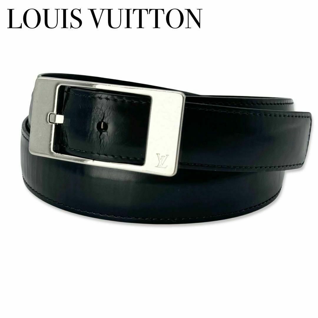 LOUIS VUITTON(ルイヴィトン)のルイヴィトン M9831 サンチュール ブラック レザーベルト メンズ ビジネス メンズのファッション小物(ベルト)の商品写真