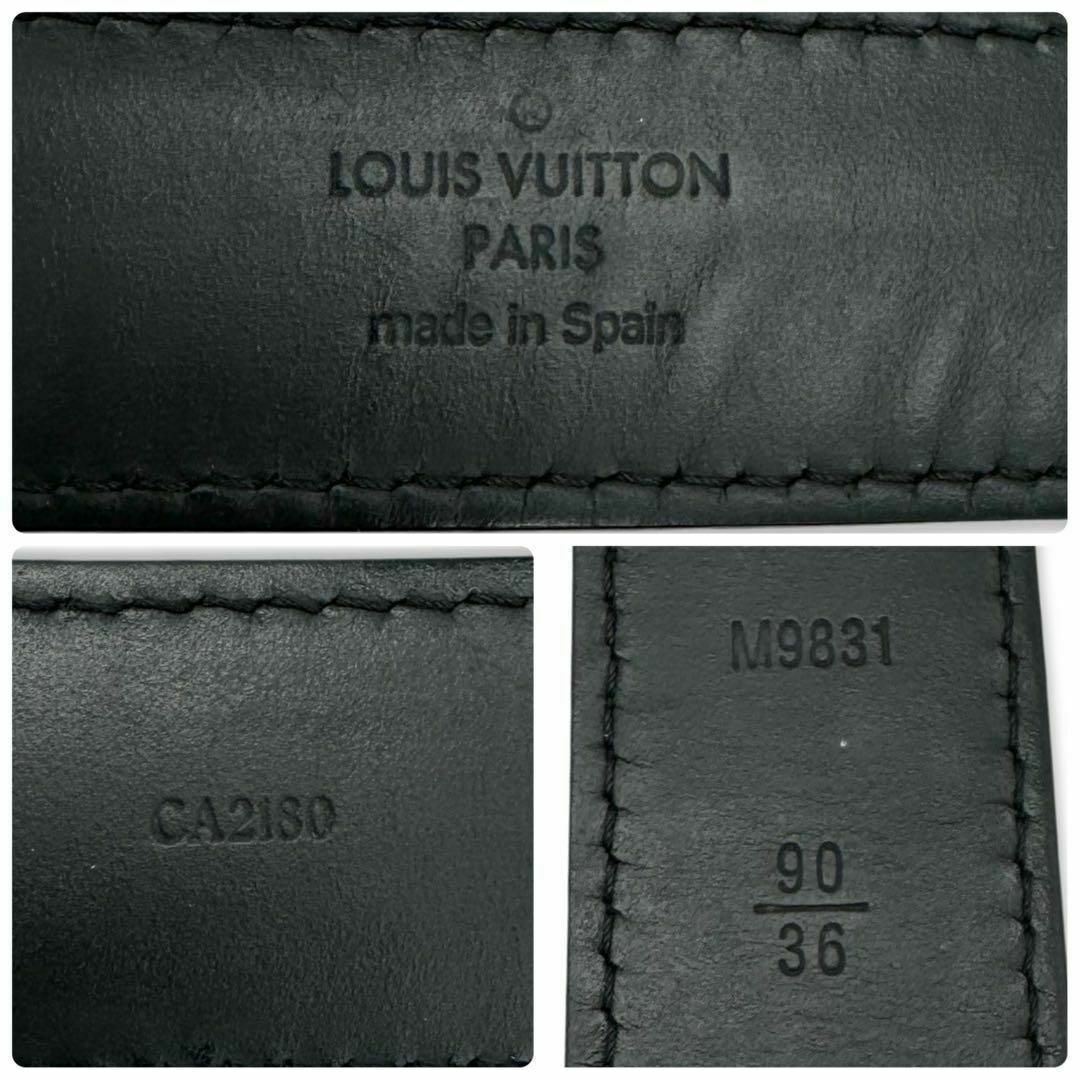 LOUIS VUITTON(ルイヴィトン)のルイヴィトン M9831 サンチュール ブラック レザーベルト メンズ ビジネス メンズのファッション小物(ベルト)の商品写真