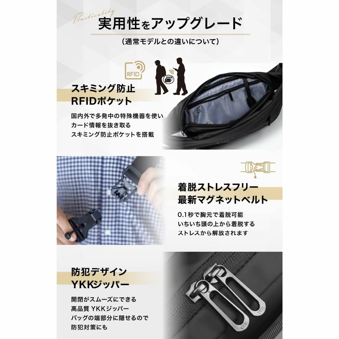 【色: Black（黒ジッパー）】[LiberFlyer] 【FARIE】セイフ メンズのバッグ(その他)の商品写真