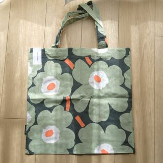 marimekko - マリメッコウニッコトートバック　エコバッグ 緑色 花