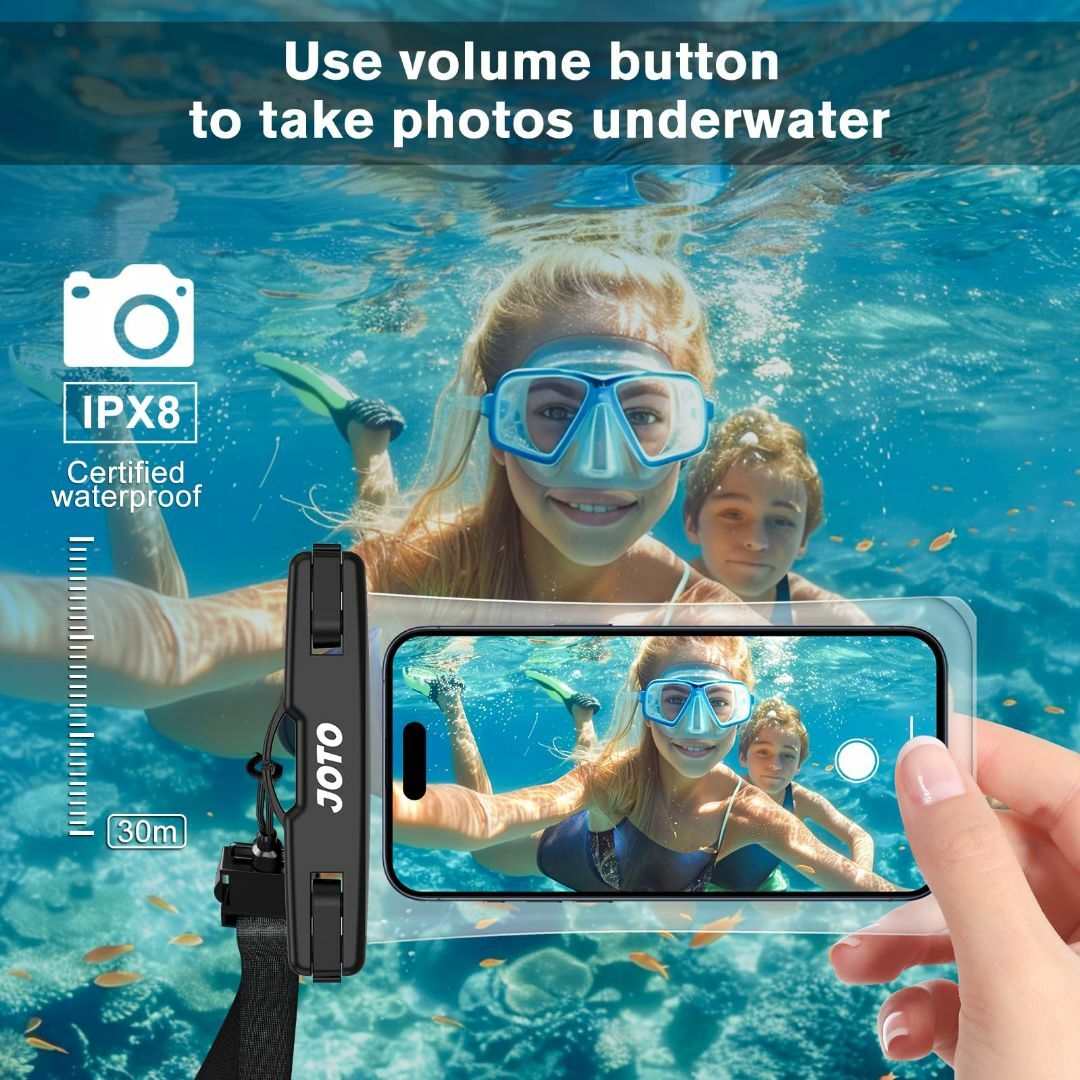 【色: 黑】JOTO [2個セット]防水ケース IPX8認定 携帯電話用ドライバ スマホ/家電/カメラのスマホアクセサリー(その他)の商品写真
