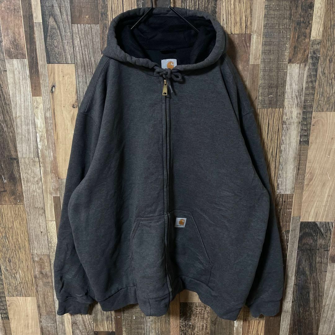 carhartt(カーハート)の極厚 カーハート メンズ パーカー フルジップ 2XL グレー 古着 スウェット メンズのトップス(パーカー)の商品写真