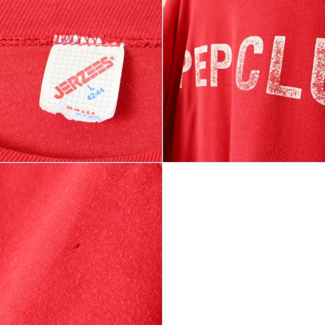 JERZEES(ジャージーズ)のUSA製JERZEES PEPCLUB両面プリントTシャツ レッドL aw110 メンズのトップス(Tシャツ/カットソー(半袖/袖なし))の商品写真