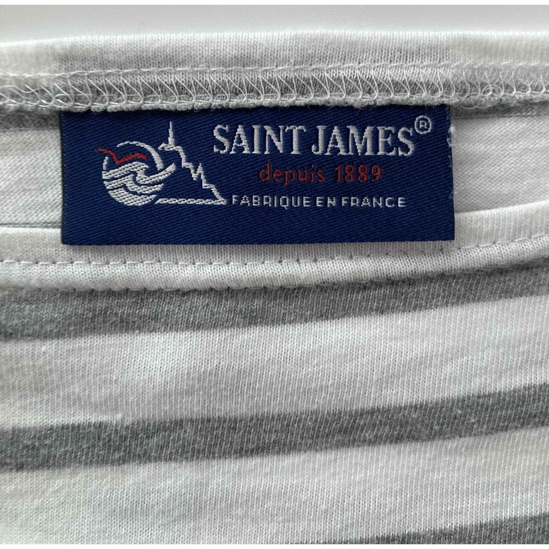 SAINT JAMES(セントジェームス)のSAINT JAMES フランス製 半袖カットソー 1 ホワイト×グレー レディースのトップス(Tシャツ(半袖/袖なし))の商品写真