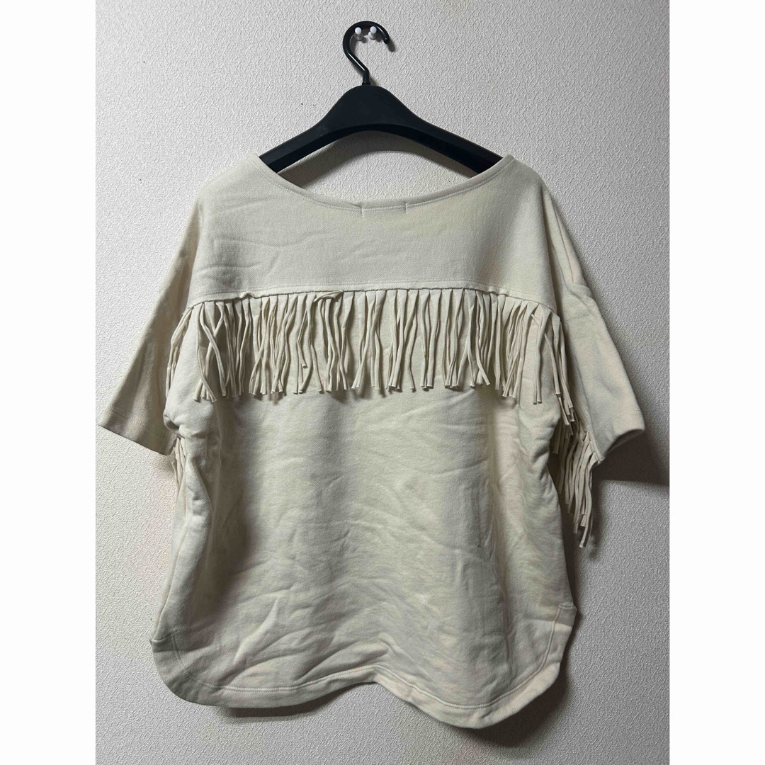 ROSE BUD(ローズバッド)のローズバッド ROSE BUD カットソー Tシャツ スウェット 半袖 フリンジ レディースのトップス(カットソー(半袖/袖なし))の商品写真