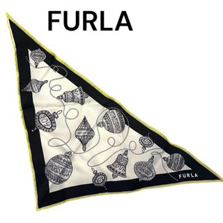 Furla - 【未使用】FURLA  ミニスカーフ モノトーン ジュエリー柄 シルク100%