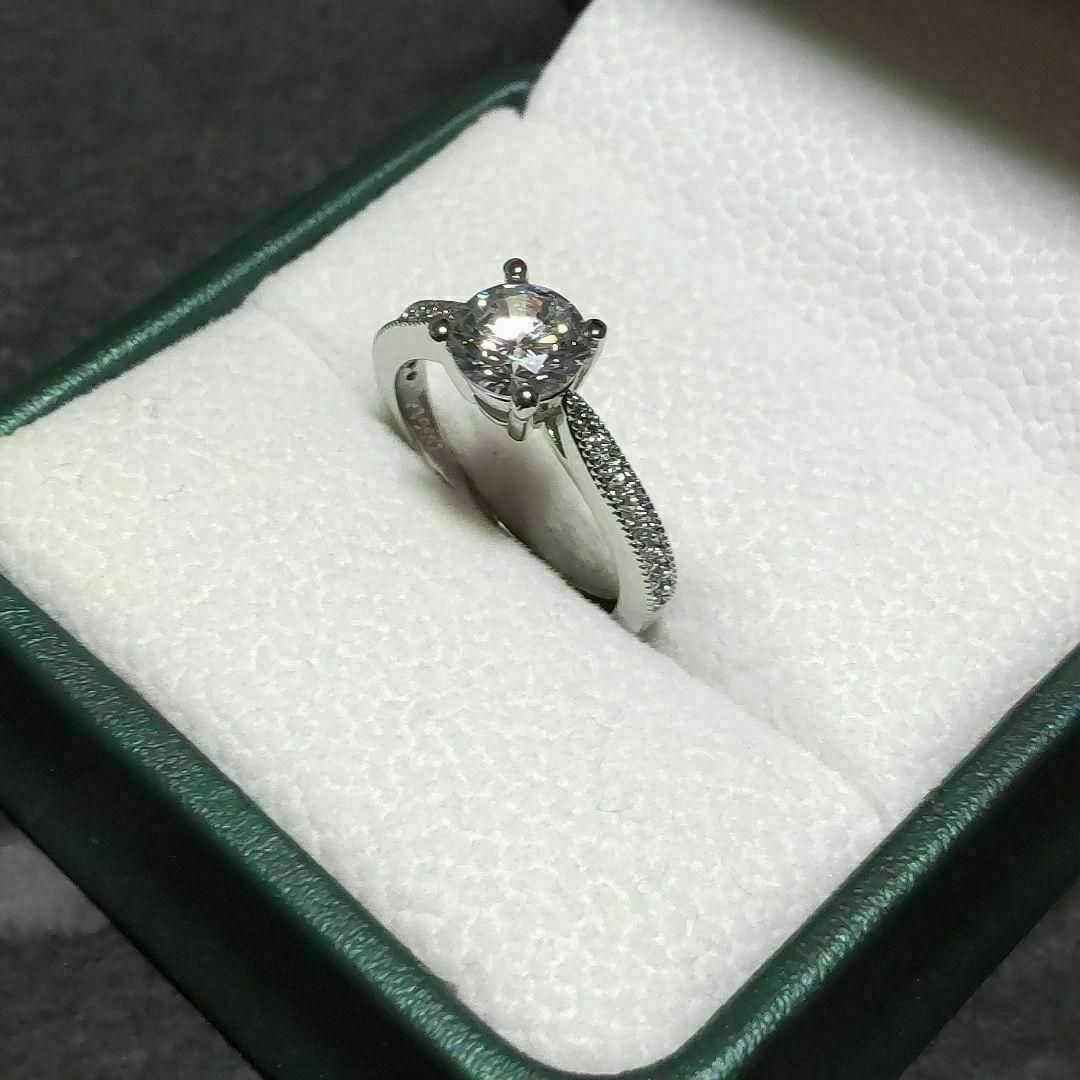 モアサナイト　指輪　リング　シルバー　フリーサイズ　おしゃれ　きれい レディースのアクセサリー(リング(指輪))の商品写真