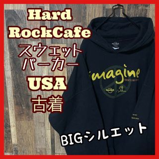 ハードロックカフェ パーカー 2XL ブラック ジョンレノン 長袖 スウェット(パーカー)