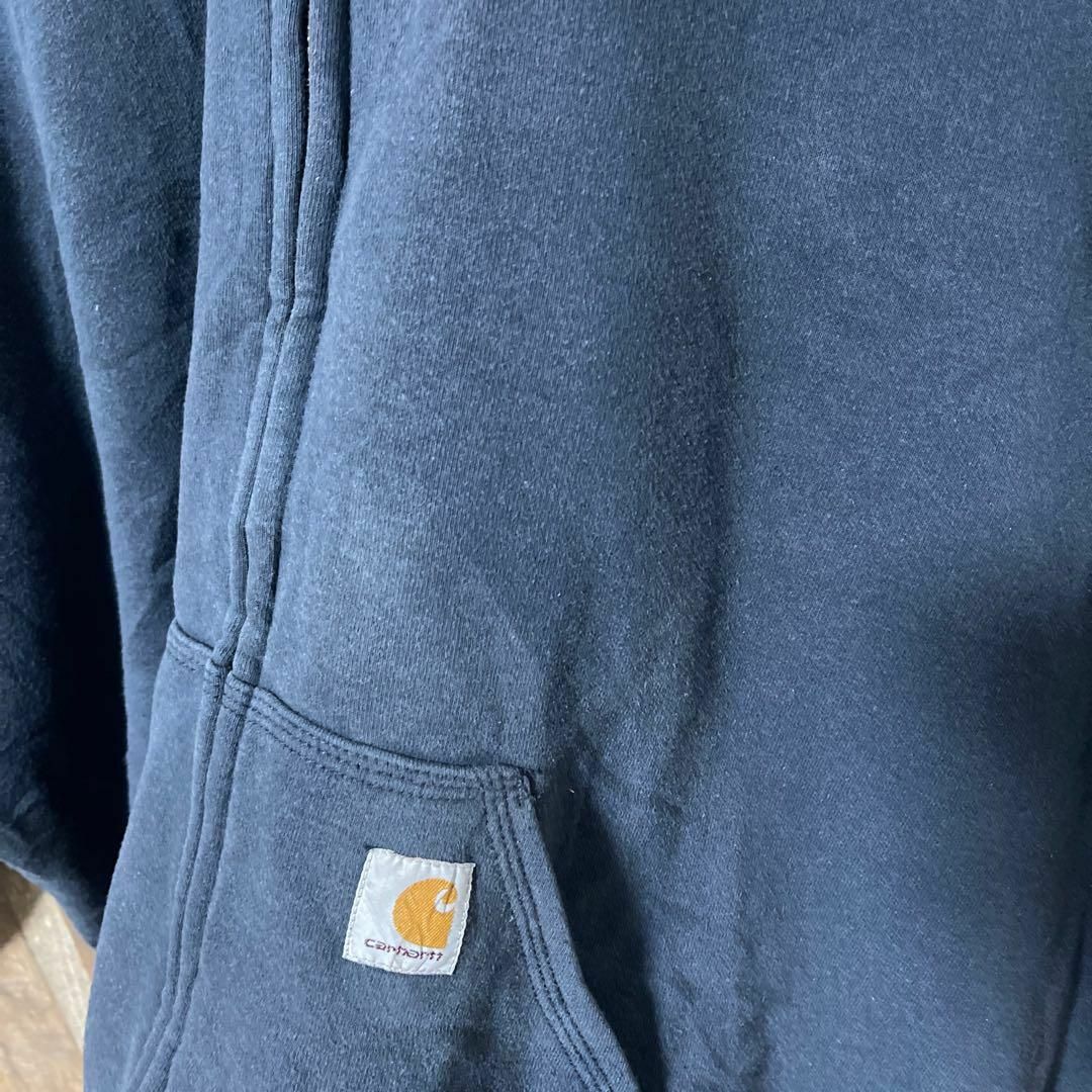 carhartt(カーハート)の極厚 カーハート メンズ ネイビー フルジップ パーカー 2XL 古着 メンズのトップス(パーカー)の商品写真