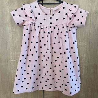 子ども服 女の子 ワンピース ピンク ドット H&M 100 104