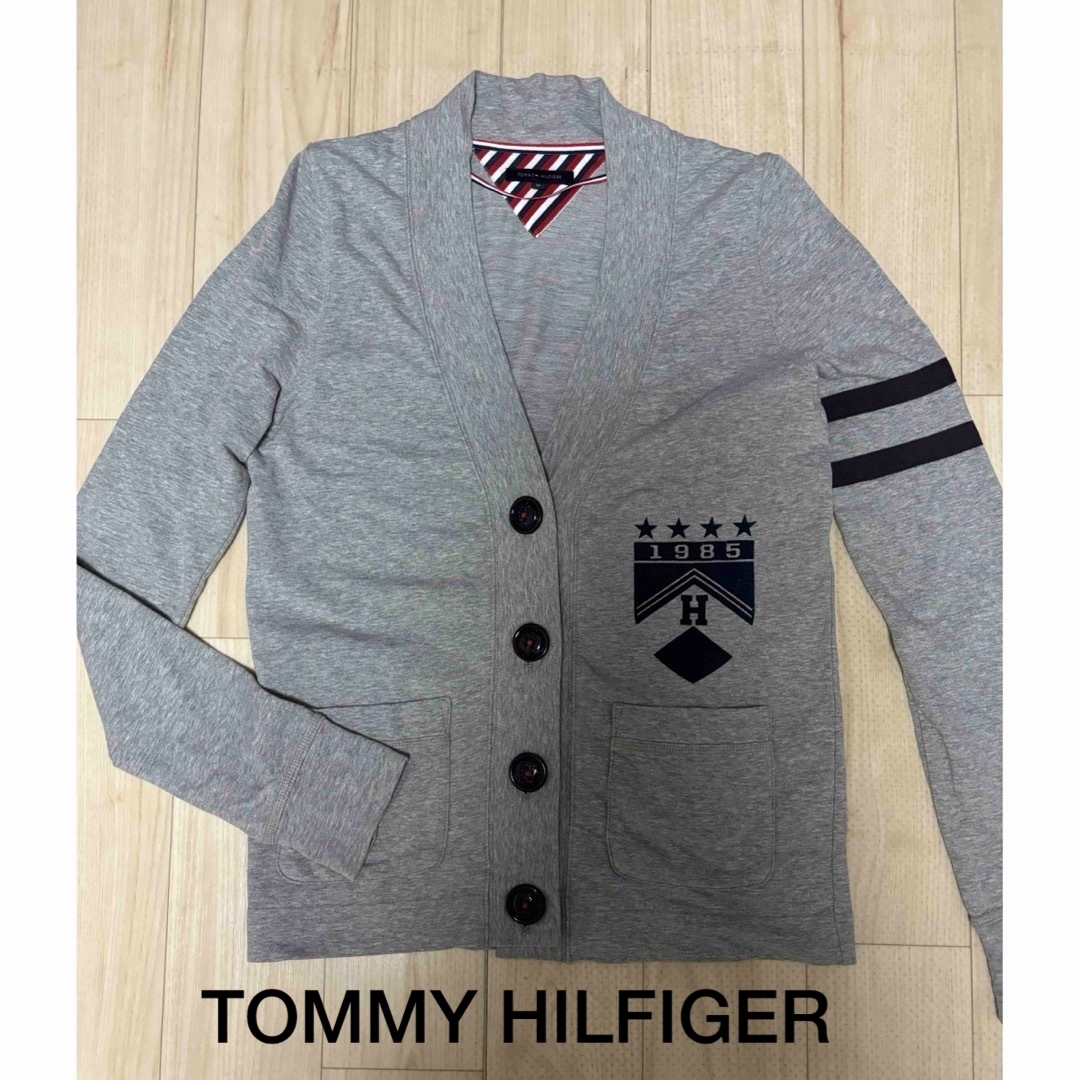 TOMMY HILFIGER(トミーヒルフィガー)の99.TOMMY HILFIGER.スウェットカーディガン.グレー レディースのトップス(カーディガン)の商品写真
