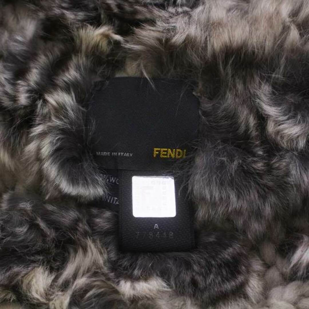 FENDI(フェンディ)のフェンディ ファーティペット ショール ラビットファー ウール ニット 編み込み レディースのファッション小物(マフラー/ショール)の商品写真