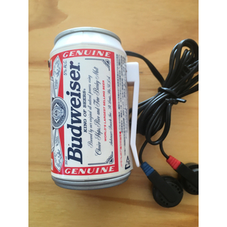 レトロ缶型　Budweiser（バドワイザー）ポケットイヤホンFMラジオ(ラジオ)