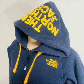 ザノースフェイス(THE NORTH FACE)のTHE NORTH FACE ジップパーカー◎希少カラーデカロゴ コン色×黄色(パーカー)