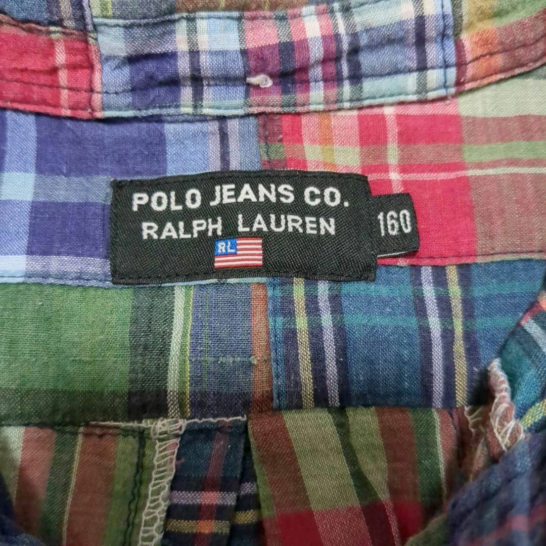 Ralph Lauren(ラルフローレン)の【POLO JEANS CO.】ポロジーンズ　パッチワーク　半袖シャツ　160 レディースのトップス(シャツ/ブラウス(半袖/袖なし))の商品写真