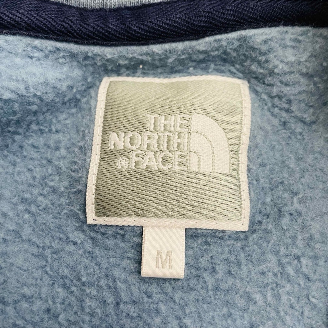 THE NORTH FACE(ザノースフェイス)のTHE NORTH FACE ジップパーカー◎デカロゴ ブルーグレー×紺色 希少 レディースのトップス(パーカー)の商品写真