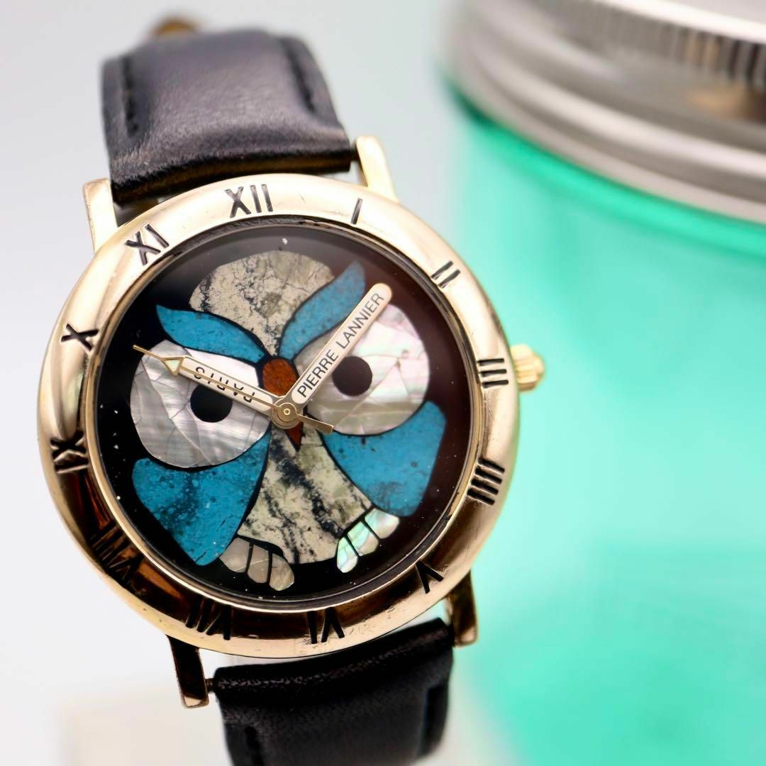 Pierre Lannier(ピエールラニエ)の良品 Pierre Lannier アニマル フクロウ ゴールド 腕時計 753 レディースのファッション小物(腕時計)の商品写真