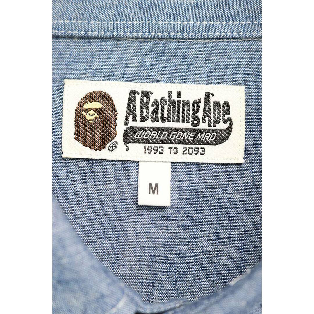 A BATHING APE(アベイシングエイプ)のアベイシングエイプ  001SHG201008X ワッペン付き長袖シャツ メンズ M メンズのトップス(シャツ)の商品写真