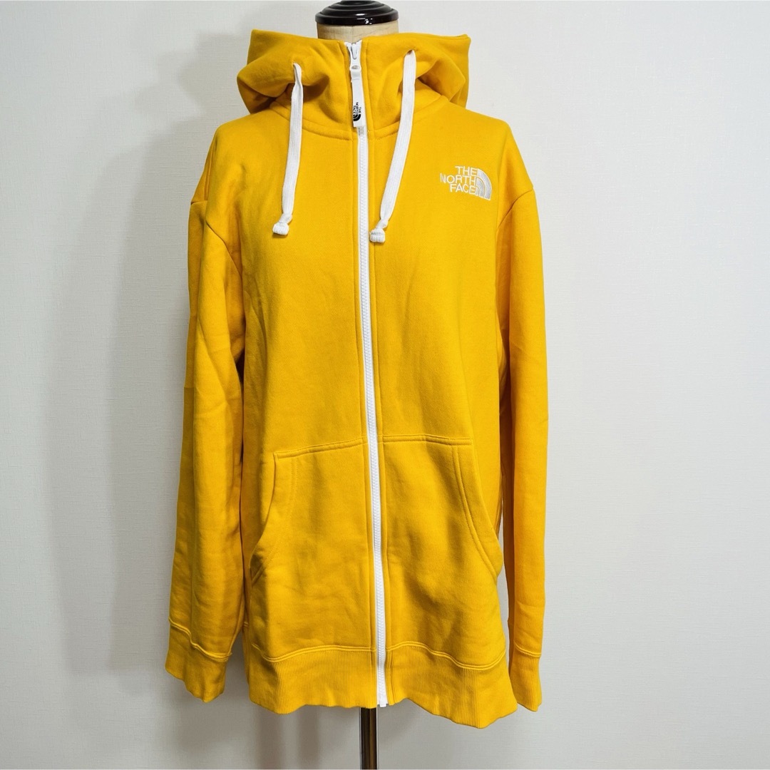 THE NORTH FACE(ザノースフェイス)のTHE NORTH FACE ジップパーカー◎希少カラーデカロゴ イエロー×白 メンズのトップス(パーカー)の商品写真