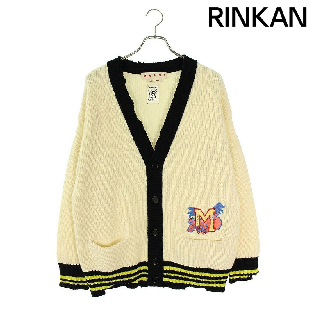 Marni(マルニ)のマルニ  23SS  PATCH COTTON WOOL CARDIGAN CDMG0090Q0 ダメージ加工パッチカーディガン メンズ 46 メンズのトップス(カーディガン)の商品写真