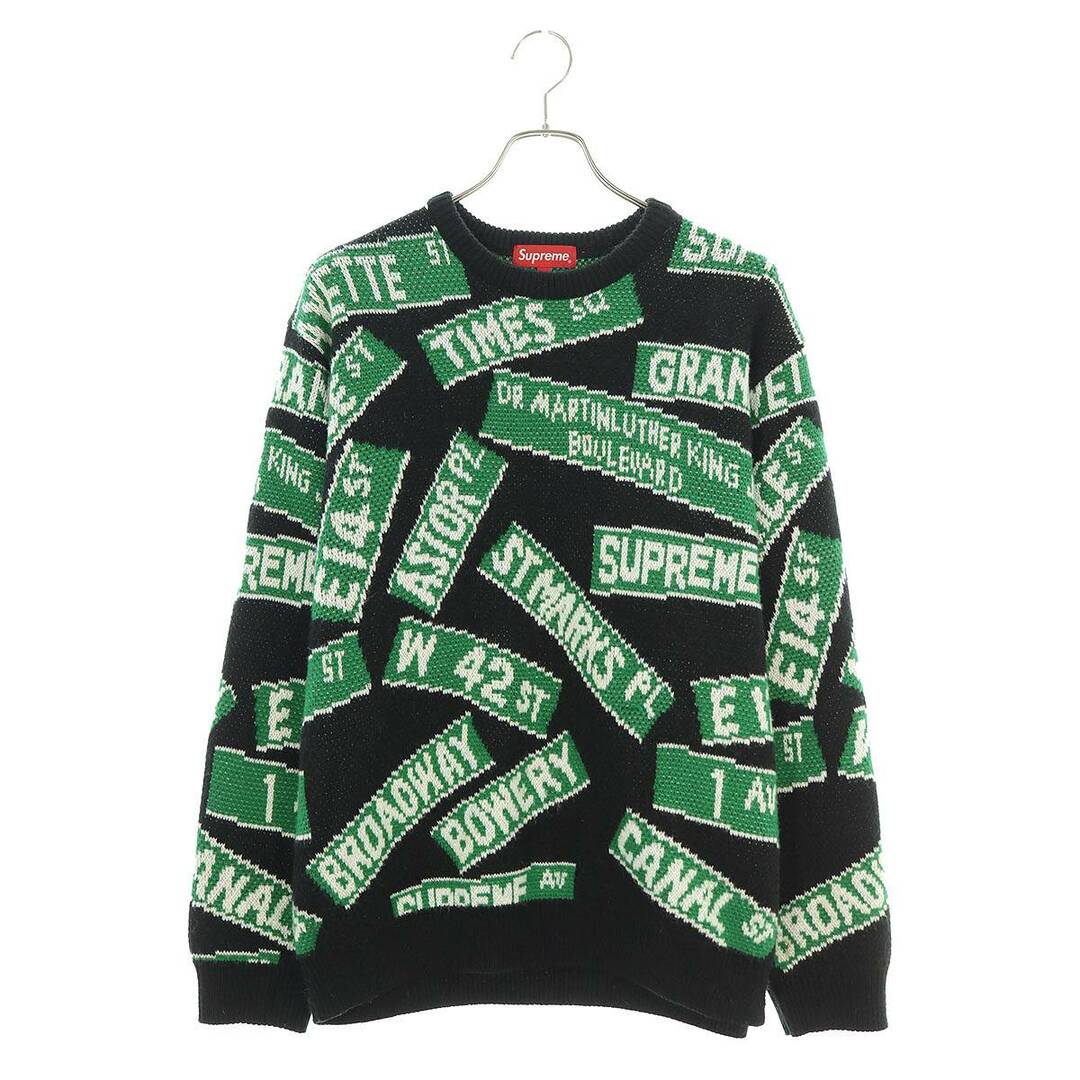 Supreme(シュプリーム)のシュプリーム  21SS  Street Signs Sweater 総柄クルーネックニット メンズ L メンズのトップス(ニット/セーター)の商品写真