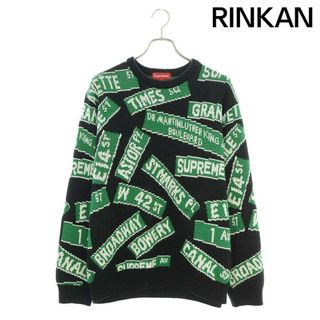 シュプリーム(Supreme)のシュプリーム  21SS  Street Signs Sweater 総柄クルーネックニット メンズ L(ニット/セーター)