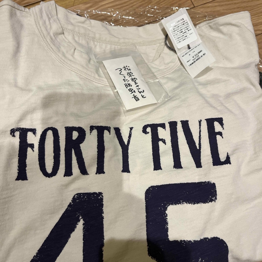 45R(フォーティファイブアール)の新品45R セイルゼッケンプリント908Tシャツ アンティークホワイト-M レディースのトップス(Tシャツ(半袖/袖なし))の商品写真