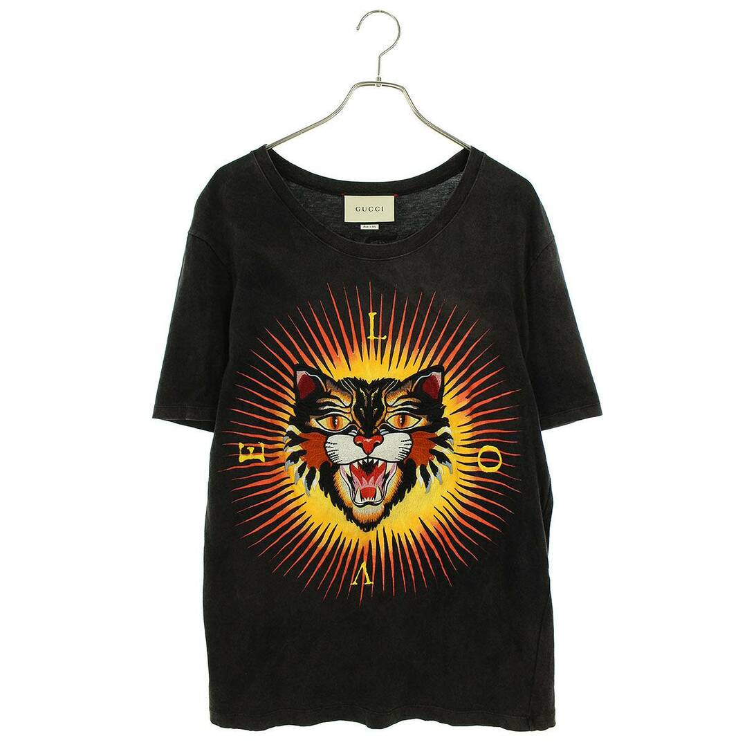 Gucci(グッチ)のグッチ  17AW  442670 X5U16 ヴィンテージ加工アングリーキャットTシャツ メンズ M メンズのトップス(Tシャツ/カットソー(半袖/袖なし))の商品写真