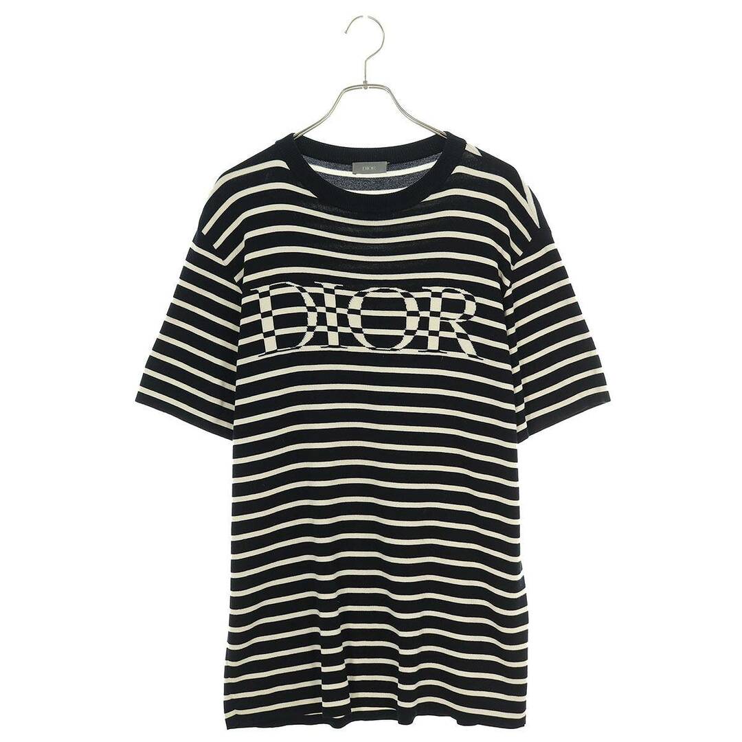 Dior(ディオール)のディオール  21SS  183M647AT234 ロゴジャガードボーダーニットTシャツ メンズ S メンズのトップス(Tシャツ/カットソー(半袖/袖なし))の商品写真