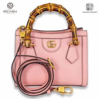 グッチ(Gucci)のグッチ ダイアナ ミニトートバッグ 2WAY ショルダー 702732 U3ZDT 5479 ピンク/ゴールド金具 ウェブライン バンブー レディース GUCCI 美品 USED【中古】【ブリルトワーゼ】【丸正質舗】【質屋】（M212273）(トートバッグ)