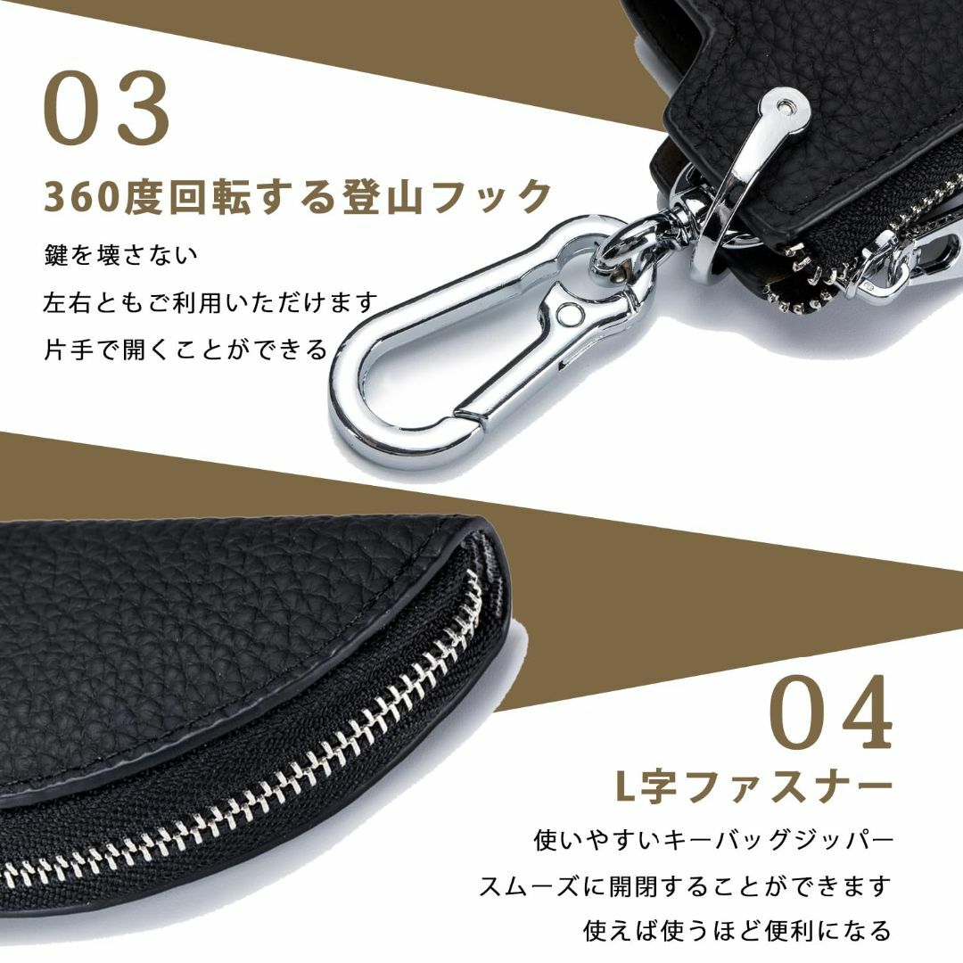 【色:レッド】[Bearneko] キーケース メンズ スマートキー対応 車キー メンズのバッグ(その他)の商品写真