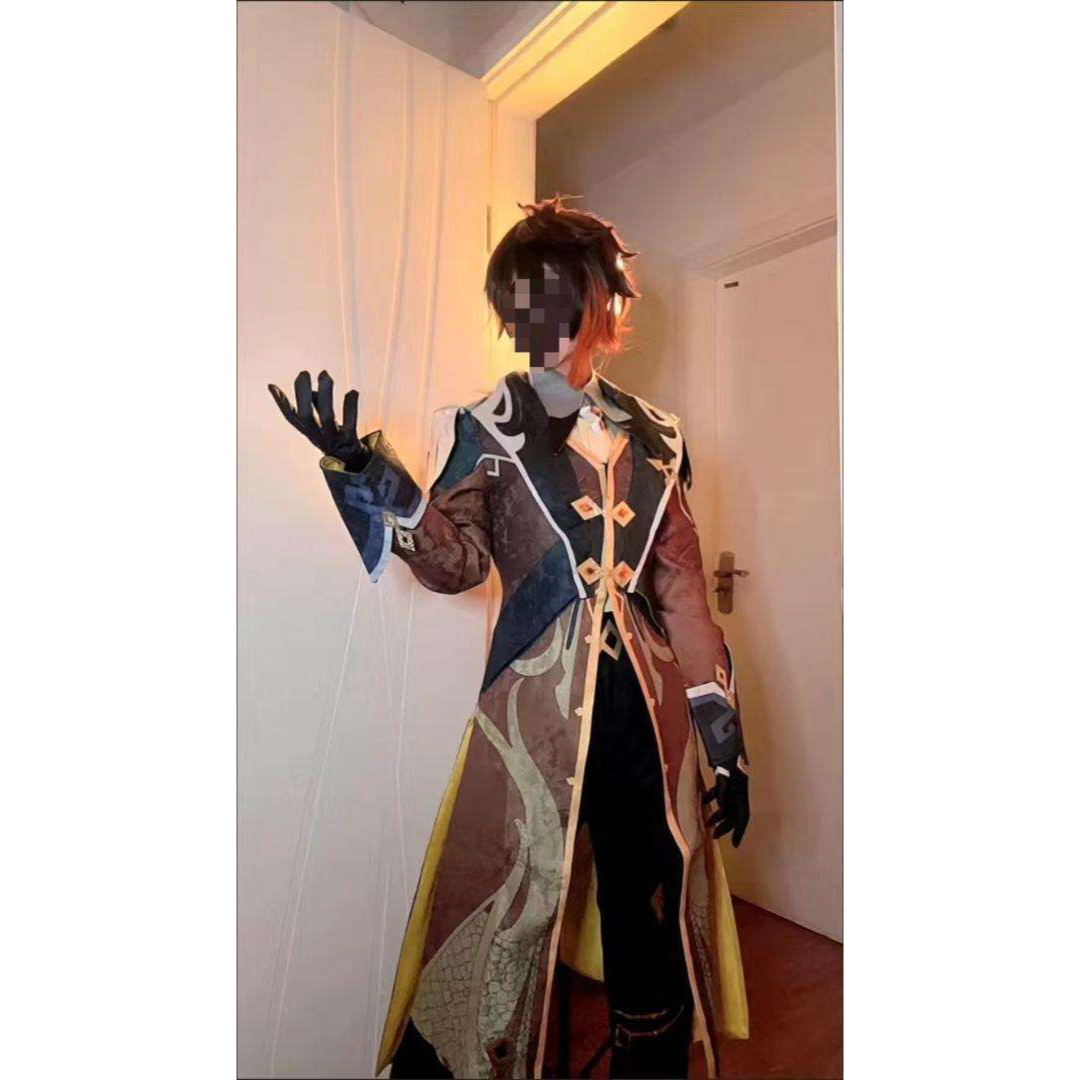 原神 鍾離 Lサイズ　コスプレ　衣装　ウィッグ付 エンタメ/ホビーのコスプレ(衣装一式)の商品写真