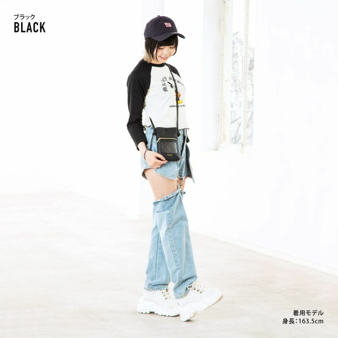 【色: ブラック】[ピーセグ] ショルダーバッグ ミニバッグ 斜めがけ スマホポ レディースのバッグ(その他)の商品写真