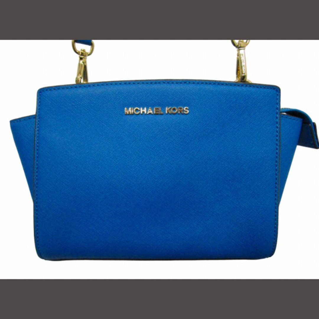 Michael Kors(マイケルコース)のマイケルコース レザー ショルダーバッグ 金金具 ターコイズブルー ■GY14 レディースのバッグ(ショルダーバッグ)の商品写真