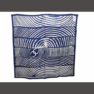 シャネル(CHANEL)のシャネル CHANEL タグ付 シルクスカーフ シルク100％ 紺 ■WY(バンダナ/スカーフ)