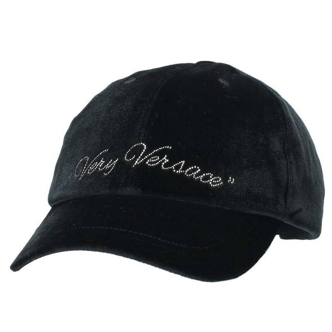 VERSACE(ヴェルサーチ)のヴェルサーチ  1001590 ロゴラインストーン装飾ベロアキャップ メンズ 57 メンズの帽子(キャップ)の商品写真