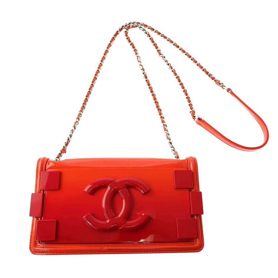 CHANEL(シャネル)のCHANEL シャネル 2014年 ボーイブリック レゴボーイココマークパテントチェーンショルダーバッグ  オレンジ レディースのバッグ(ショルダーバッグ)の商品写真